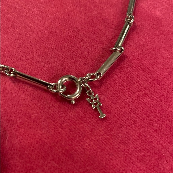 Vintage Crown Trifari Silver  Necklace with Geometric Pendant